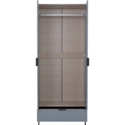 Seconique Madrid 2 Door Single Drawer Grey and White Gloss Wardrobe - Size: 2 Door, Single Drawer - Wilko - thumbnail 5