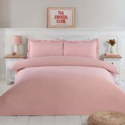Josette Frill Duvet Set Pink King - Wilko - thumbnail 3