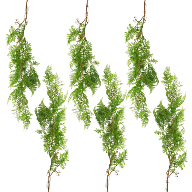 Leaf Dark Green Maidenhair Fern Hanging Artificial Plant 100cm 6 Pack - Size: 100 x 30 x 2cm - Wilko - image 1