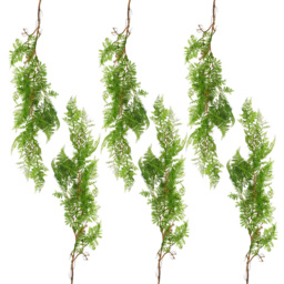 Leaf Dark Green Maidenhair Fern Hanging Artificial Plant 100cm 6 Pack - Size: 100 x 30 x 2cm - Wilko - thumbnail 1