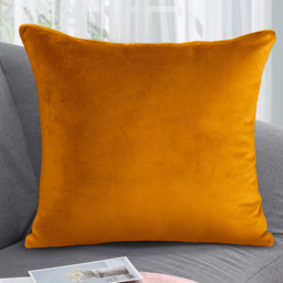 Velosso Luna Velvet Plain Orange Filled Cushion 43 x 43cm 2 Pack - Wilko - thumbnail 3