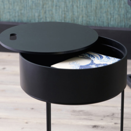Pacific Lifestyle Hugo Black Wood Veneer and Black Metal Storage Table - Wilko - thumbnail 4