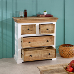 Brooklyn Alfie 4 Drawer Solid Mango Wood Chest Of Drawers - Brown - Wilko - thumbnail 6