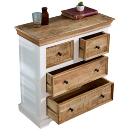 Brooklyn Alfie 4 Drawer Solid Mango Wood Chest Of Drawers - Brown - Wilko - thumbnail 4
