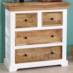 Brooklyn Alfie 4 Drawer Solid Mango Wood Chest Of Drawers - Brown - Wilko - thumbnail 1