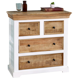 Brooklyn Alfie 4 Drawer Solid Mango Wood Chest Of Drawers - Brown - Wilko - thumbnail 3