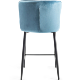 Bentley Designs Cezanne Set of 2 Petrol Blue Velvet Fabric Upholstered Barstool - Size: 97 x 49 x 56cm - Wilko - thumbnail 6