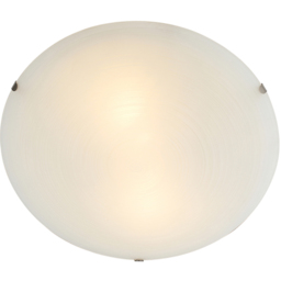 Happy Homewares Frosted White Flush Glass Ceiling Light Fitting - Size: 8 x 25 x 25cm - Wilko - thumbnail 6