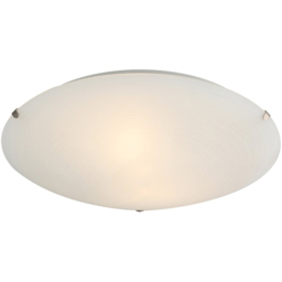 Happy Homewares Frosted White Flush Glass Ceiling Light Fitting - Size: 8 x 25 x 25cm - Wilko - thumbnail 5