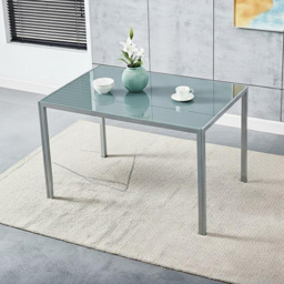 Kosy Koala 6 Seater Glass and Metal Dining Set Black - Grey - Wilko - thumbnail 4