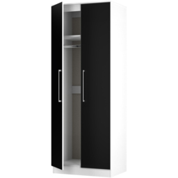Crowndale Worcester 2 Door Matt Black and White Tall Wardrobe Ready Assembled - Black Matt & White - Wilko - thumbnail 7