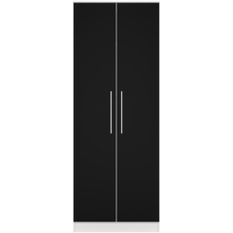Crowndale Worcester 2 Door Matt Black and White Tall Wardrobe Ready Assembled - Black Matt & White - Wilko - thumbnail 3