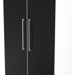 Crowndale Worcester 2 Door Matt Black and White Tall Wardrobe Ready Assembled - Black Matt & White - Wilko - thumbnail 6
