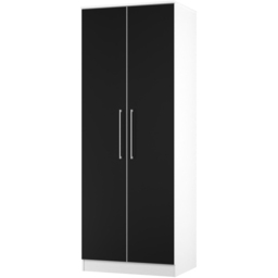 Crowndale Worcester 2 Door Matt Black and White Tall Wardrobe Ready Assembled - Black Matt & White - Wilko - thumbnail 4