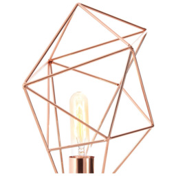 Premier Housewares Copper Finish Table Lamp - Size: 20 x 18 x 33cm - Gold - Wilko - thumbnail 3