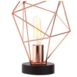 Premier Housewares Copper Finish Table Lamp - Size: 20 x 18 x 33cm - Gold - Wilko - thumbnail 4