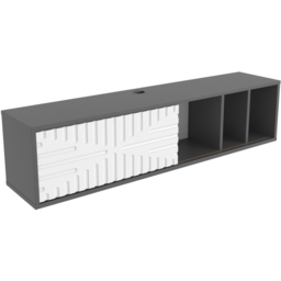 Decorotika Teo 2 Door 2 Shelf Traverter and Walnut Floating TV Unit - Size: 29.5 x 140 x 29.5cm - Multi - Wilko - thumbnail 4