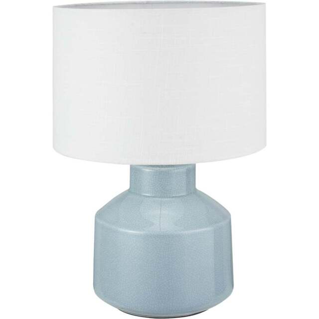 Pacific Lifestyle Nora Duck Egg Blue Crackle Effect Table Lamp - Wilko - image 1