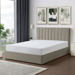 Artemis Home Evelynne King Size Light Brown Linen Upholstered Ottoman Bed - Wilko - thumbnail 5