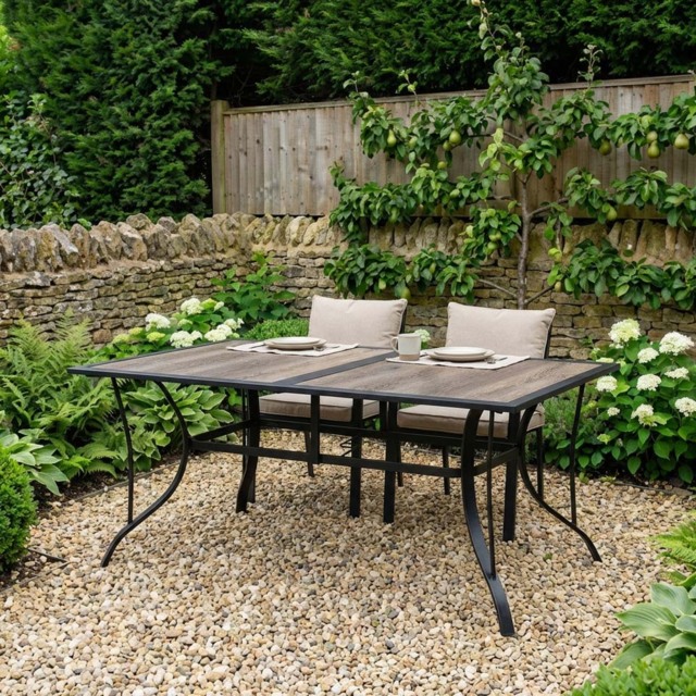 Malay Outdoor Essentials Rio Rectangular Laminate Table - Brown - Wilko - image 1