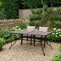 Malay Outdoor Essentials Rio Rectangular Laminate Table - Brown - Wilko