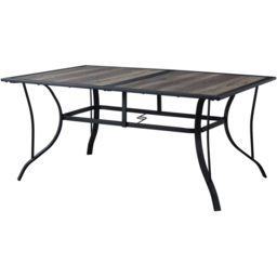 Malay Outdoor Essentials Rio Rectangular Laminate Table - Brown - Wilko - thumbnail 3