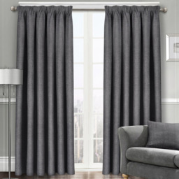 Velosso Westwood Charcoal Tape Top Curtains 168 x 137cm - Size: W 168 x D 137cm - Grey - Wilko - thumbnail 1