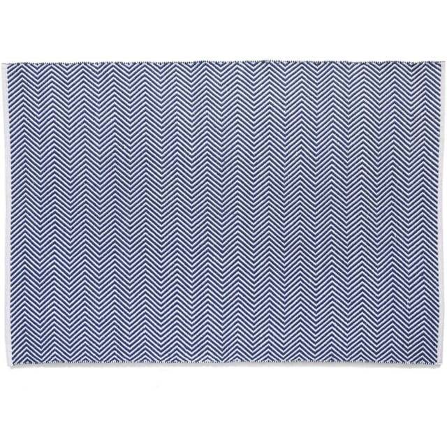 Hug Rug Navy Woven Herringbone Rug 120 x 170cm - Blue - Wilko - image 1