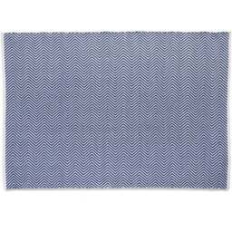 Hug Rug Navy Woven Herringbone Rug 120 x 170cm - Blue - Wilko - thumbnail 1