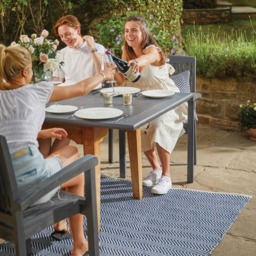 Hug Rug Navy Woven Herringbone Rug 120 x 170cm - Blue - Wilko - thumbnail 3