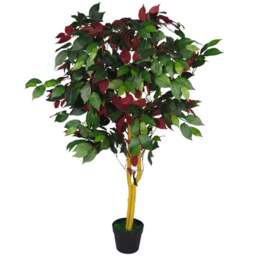 Leaf Capensia Ficus Artificial Tree in Pot 120cm - Size: 120 x 60 x 60cm - Green - Wilko - thumbnail 1