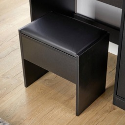 Home Source Sophia Single Door Single Drawer Black Dressing Table Set with LED Mirror - Size: 134 x 85 x 40cm - Wilko - thumbnail 6