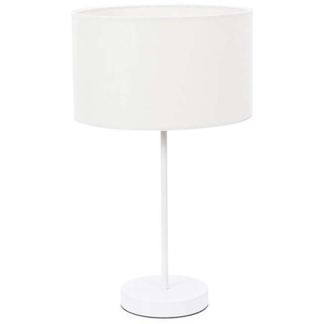 ValueLights Charlie Drum Shade White Table Lamp and Bulb - Size: 35 x 25 x 25cm - Wilko - image 1