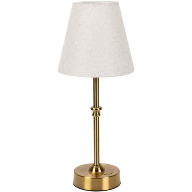 ValueLights Lowe Rechargeable LED Portable Table Lamp - Gold - Wilko - image 1