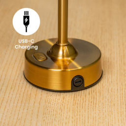 ValueLights Lowe Rechargeable LED Portable Table Lamp - Gold - Wilko - thumbnail 7