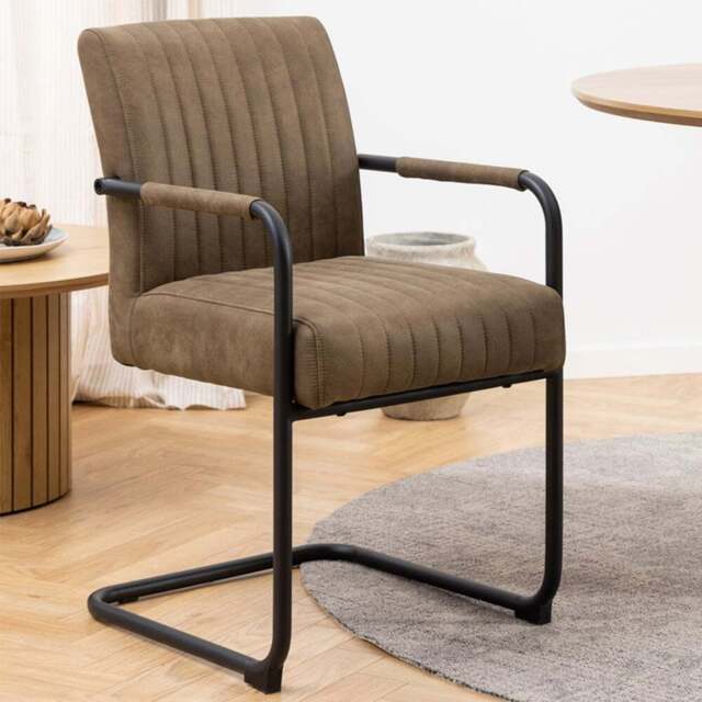 Florence Adele Set of 2 Light Brown Fabric Dining Chairs - Furniture To Go - Wilko - image 1