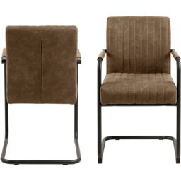 Florence Adele Set of 2 Light Brown Fabric Dining Chairs - Furniture To Go - Wilko - thumbnail 3
