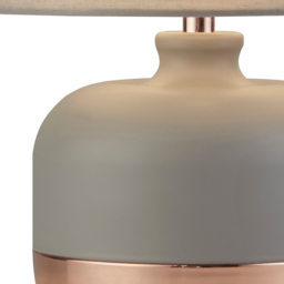 Lighting Collection Grey and Copper Table Lamp - Size: 27.5 x 18 x 18cm - Wilko - thumbnail 5