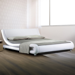 Brooklyn Italian Designer King Size Black and White Faux Leather Bed Frame - Multi - Wilko - thumbnail 1