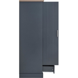 GFW Kendal 2 Door Single Drawer Slate Blue Wardrobe - Size: 2 Door, Single Drawer - Wilko - thumbnail 6