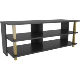 Decorotika Pueblo 4 Open Shelf Gold and Anthracite Wide TV Unit - Size: 47 x 120 x 45cm - Multi - Wilko - thumbnail 3