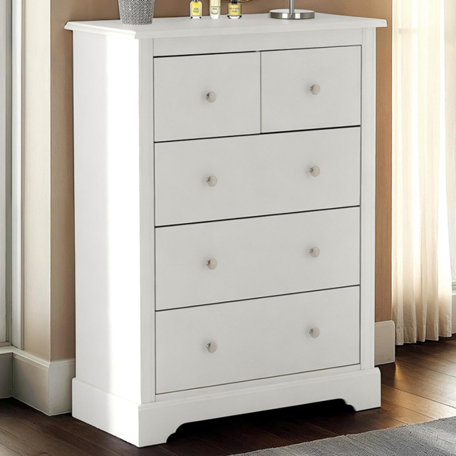 Seconique Stratford 5 Drawer White Storage Chest - Wilko - image 1