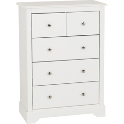 Seconique Stratford 5 Drawer White Storage Chest - Wilko - thumbnail 3