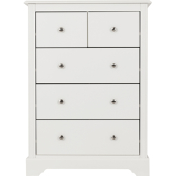 Seconique Stratford 5 Drawer White Storage Chest - Wilko - thumbnail 4