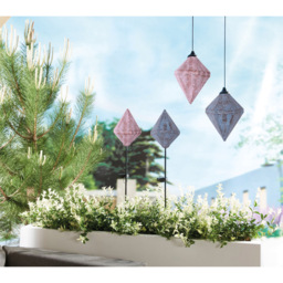 Luxform Moroccan Solar Powered Light Pink Metal LED Hanging Light - Size: 15.5 x 15.5 x 72cm - Wilko - thumbnail 5
