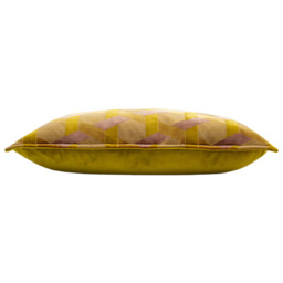 Paoletti Delano Ochre and Blush Velvet Jacquard Cushion - Size: 60 x 40cm - Multi - Wilko - thumbnail 5
