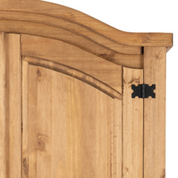 Seconique Corona 2 Door Single Drawer Distressed Waxed Pine Wardrobe - Size: 2 Door, Single Drawer - Brown - Wilko - thumbnail 6
