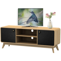 Loft24 Cassie 2 Door 2 Shelf Black Oak TV Stand - Size: 53 x 140 x 39cm - oak/black - Wilko - thumbnail 6