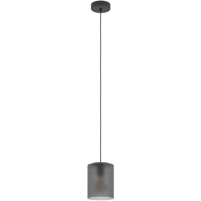 EGLO Colomera Black Steel and Grey Glass Pendant Light - Size: 110 x 15 x 110cm - Wilko