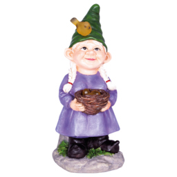 St Helens Female Gnome With Egg Basket - Size: 2.1x1.88x3.12cm - Purple - Wilko - thumbnail 1